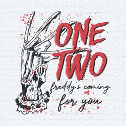 horror halloween one two freddys coming for you svg