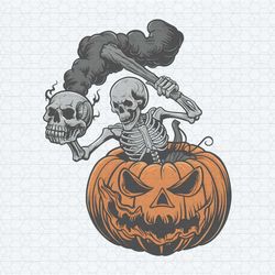 horror skeleton and pumpkin halloween png