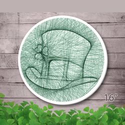 String art template & tutorial PDF. St Patricks day DIY craft. Green String art patterns.