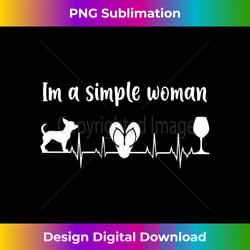 s im a simple woman chihuahua wine flip flops dog ekg - crafted sublimation digital download - ideal for imaginative endeavors