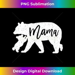 Mama Bear with Baby Bear Cub Playfully Standing - Edgy Sublimation Digital File - Craft with Boldness and Assurance