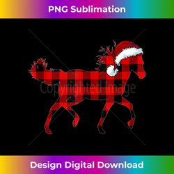 Red Plaid Horse Christmas Funny Horse Santa Hat Xmas - Luxe Sublimation PNG Download - Channel Your Creative Rebel