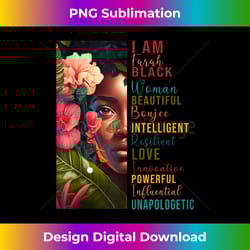 i am farah black woman educated melanin black history month - deluxe png sublimation download - enhance your art with a dash of spice