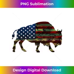 bison american flag buffalo usa camo wildlife cattle - futuristic png sublimation file - access the spectrum of sublimation artistry