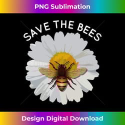 save the bees daisy & bee white and yellow blossom flower - luxe sublimation png download - rapidly innovate your artistic vision