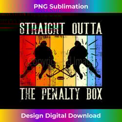 vintage ice hockey player straight outta the penalty box - sleek sublimation png download - crafted for sublimation excellence