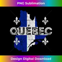 quebecois map and flag souvenir - distressed quebec - contemporary png sublimation design - striking & memorable impressions