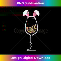 s easter day color egg wine glass bunny wine lovers - classic sublimation png file - access the spectrum of sublimation artistry