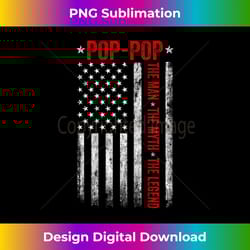 mens pop-pop the man the myth the legend grandpa us flag on back - contemporary png sublimation design - enhance your art with a dash of spice