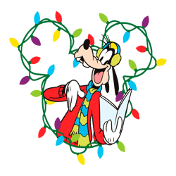 Goofy Christmas Lights Mickey Head SVG