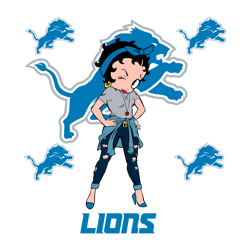 Detroit Lions Betty Boop Nfl Girl SVG