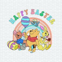 Pooh Friends Happy Easter Day SVG
