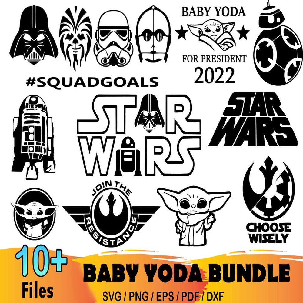 10 Baby Yoda Star Wars Bundle SVG For Diy.jpg