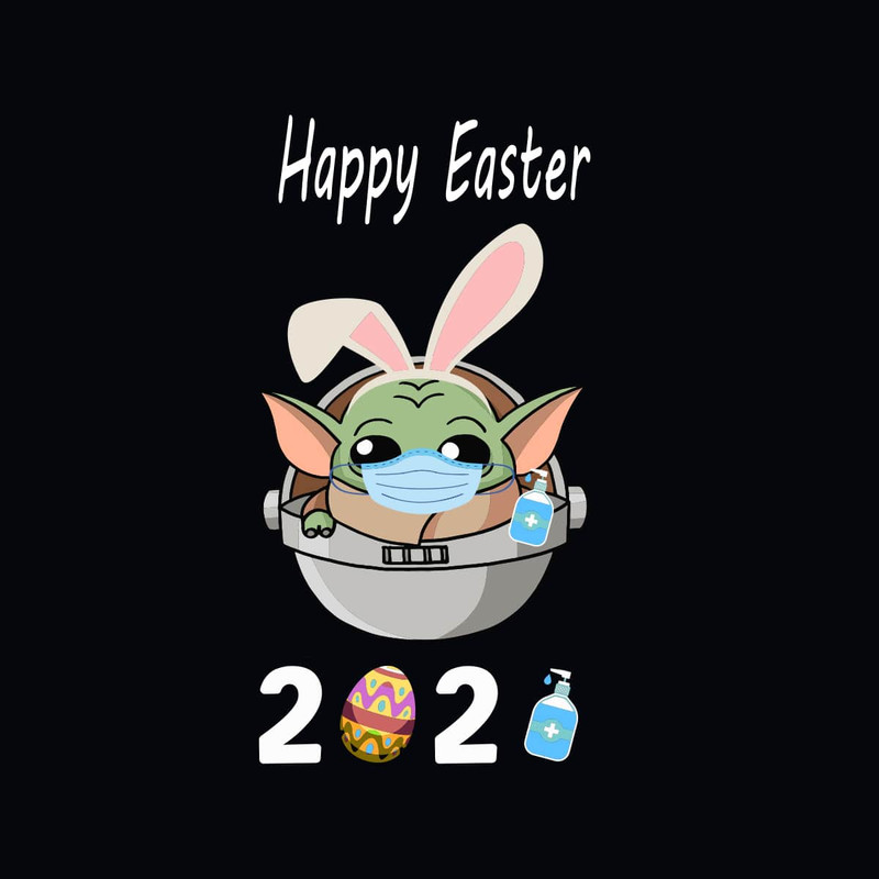 2021 Baby Yoda Wearing Face Mask Happy Easter SVG.jpg