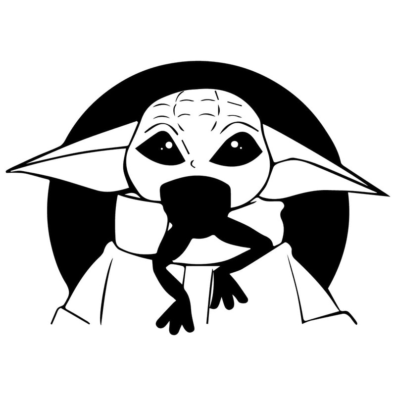 Baby Yoda Eat A Frog - Star Wars The Mandalorian Snack Time SVG.jpg