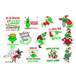 christmas grinch bundle svg grinch bundle svg grinch santa clause svg grinch face xmas svg
