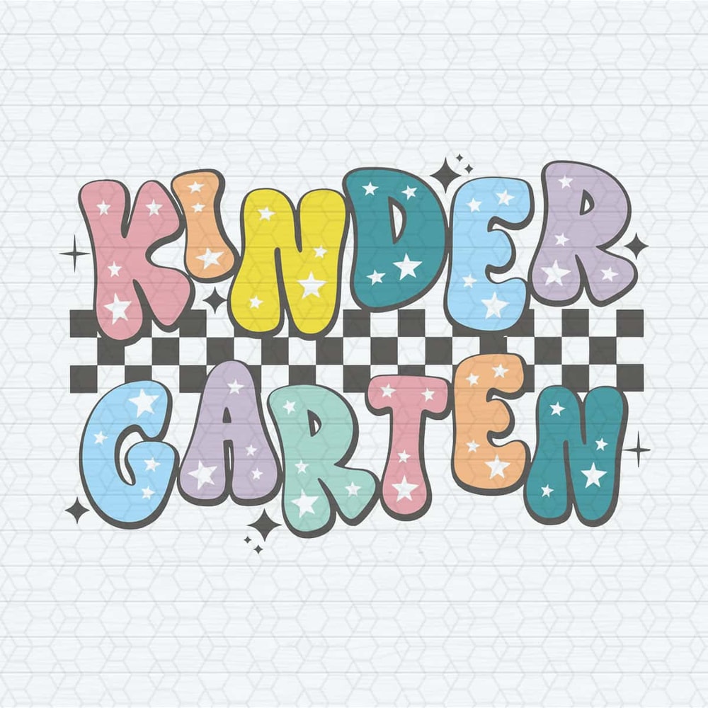 Checkered Kindergarten First Day Of School SVG.jpg