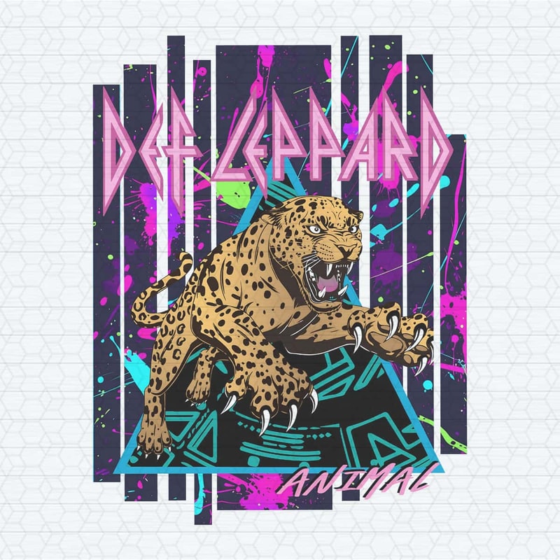 Neon Def Leppard Animal Metal Concert PNG.jpg