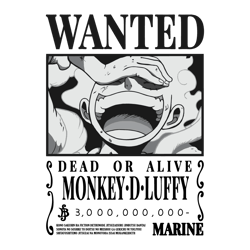 wanted dead or alive monkey d luffy svg