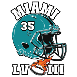 Super Bowl Lviii Miami Football Helmet SVG