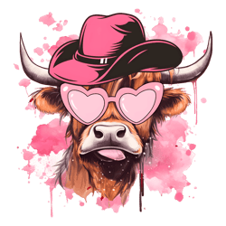 Valentine Highland Cow Lovers PNG