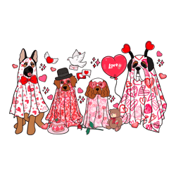 Funny Valentine Ghost Dogs PNG