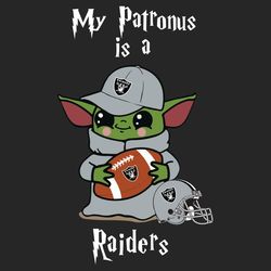 baby yoda my patronus is a raiders svg