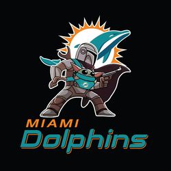 The Mandalorian Baby Yoda Miami Dolphins Nfl Teams SVG