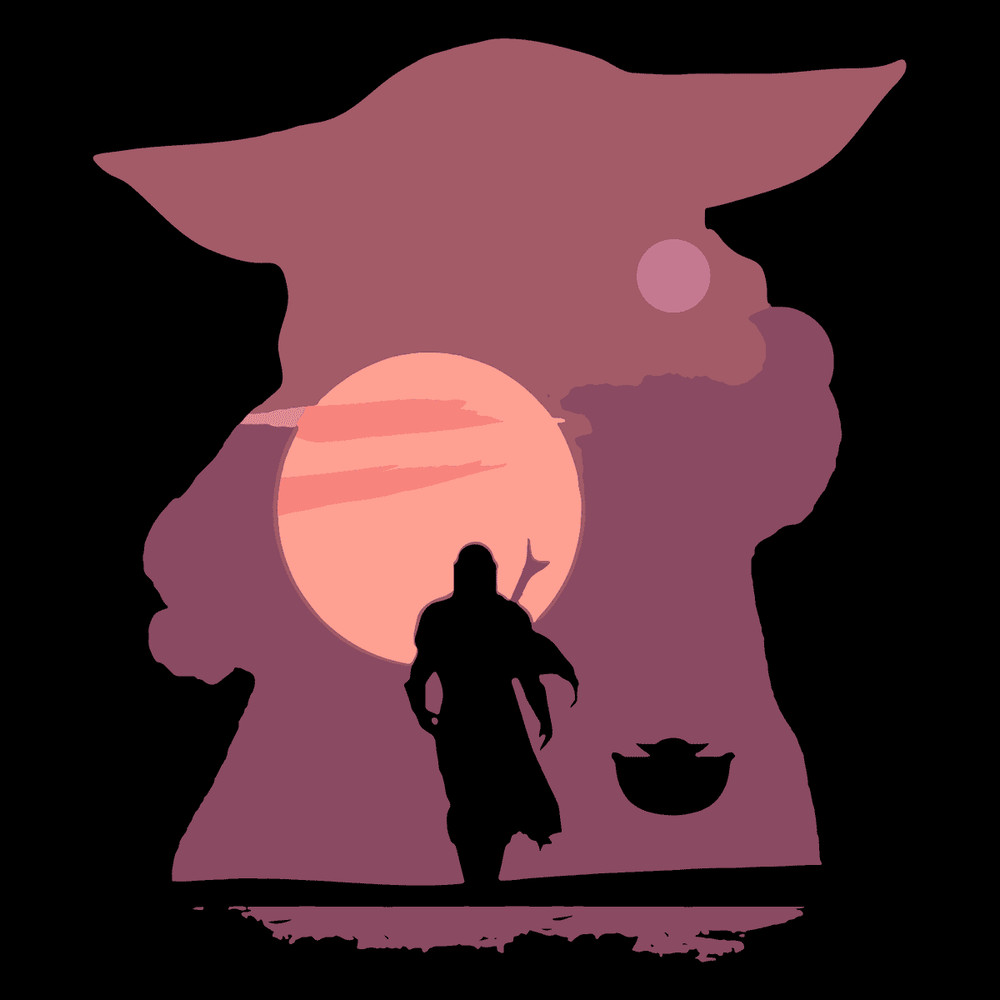 Vintage Baby Yoda And The Child Mandalorian SVG.png
