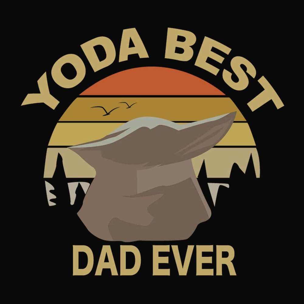 Vintage Yoda Best Dad Ever - Baby Yoda Retro Father's Day SVG.jpg
