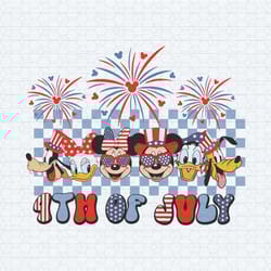 checkered disney mickey and friends 4th of july svg