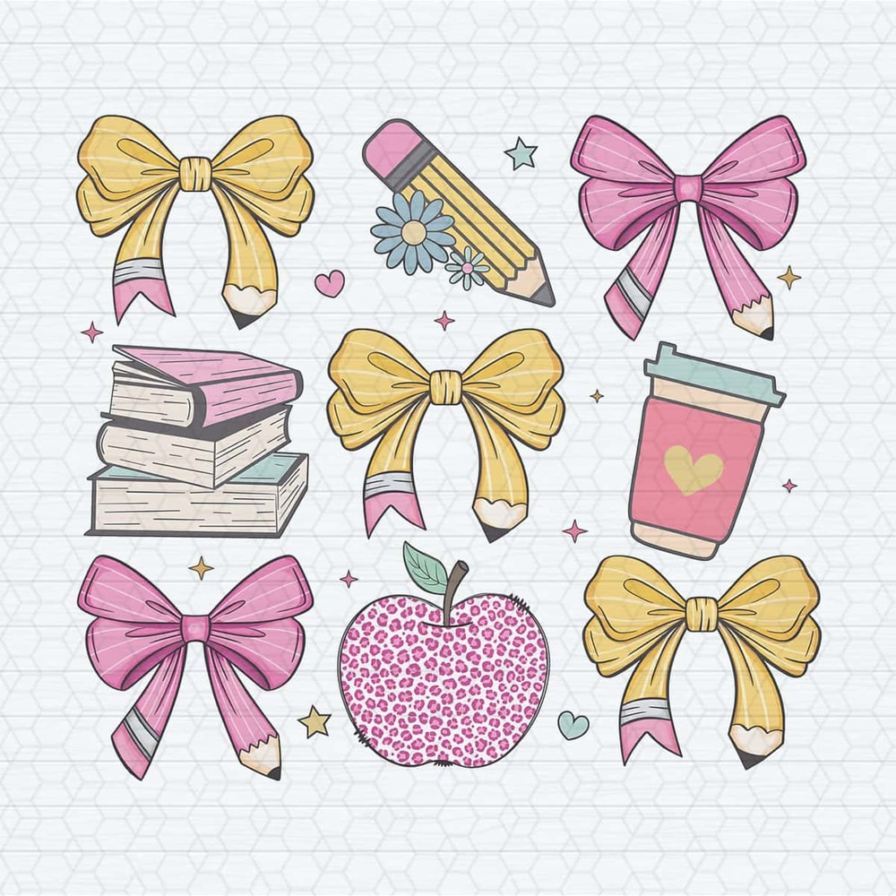 Coquette Teacher Cute Pencil Bow PNG.jpg