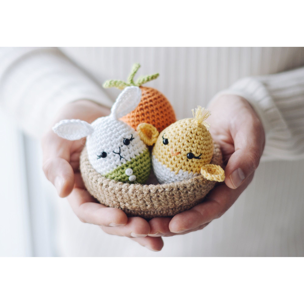 Easter Eggs And Jute Basket Crochet Pattern PDF 0