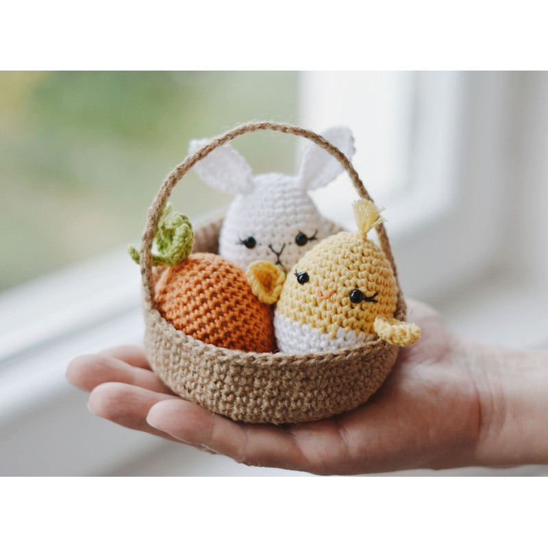 Easter Eggs And Jute Basket Crochet Pattern PDF 3