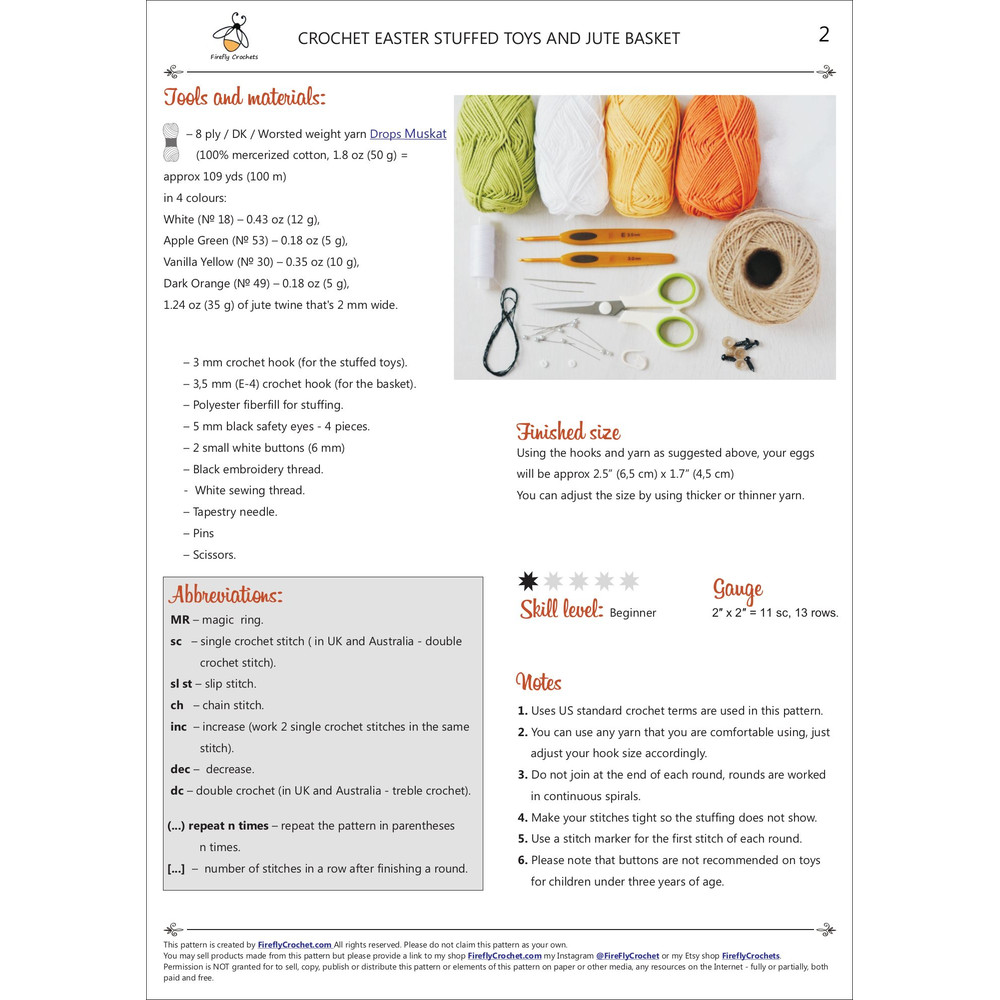 Easter Eggs And Jute Basket Crochet Pattern PDF 6