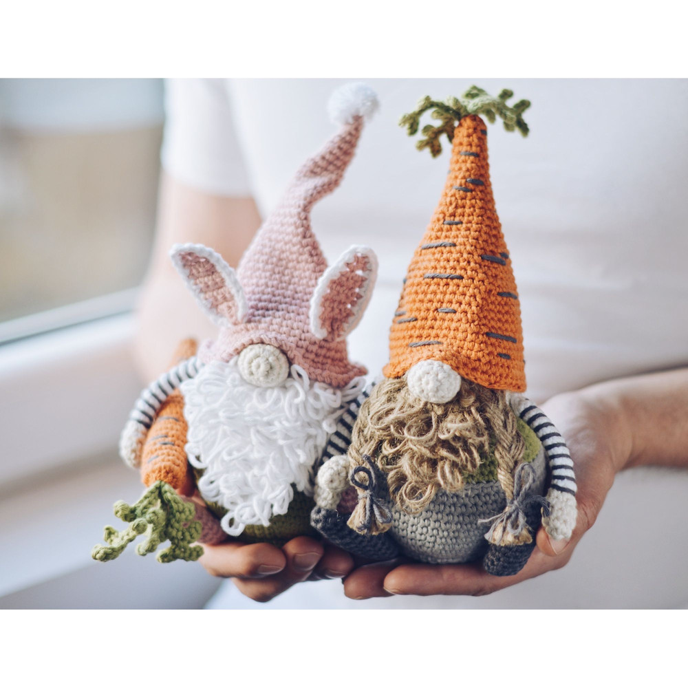 Two Easter Gnomes With A Carrot Crochet Pattern PDF 0