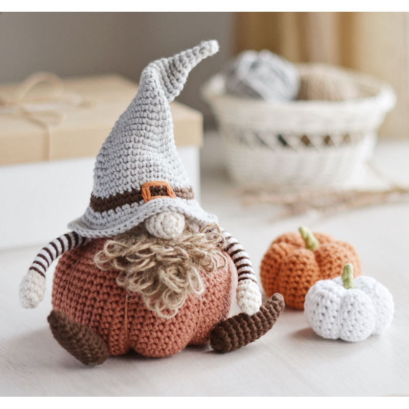 Fall Gnome With Pumpkins Crochet Pattern ENGLISH And ESPANOL PDF 0
