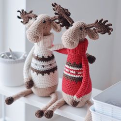 richard the moose crochet pattern, english and espanol, pdf