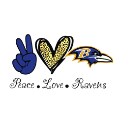 Peace Love Ravens Football Team SVG