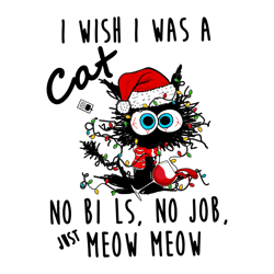 Funny Christmas I Wish I Was A Cat PNG
