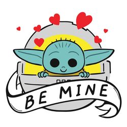 Be Mine Baby Yoda SVG Valentine SVG