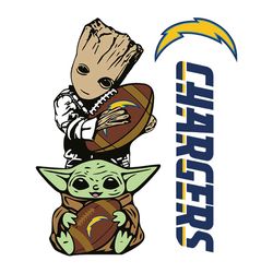 Groot And Baby Yoda Fan Los Angeles Chargers Football Nfl SVG