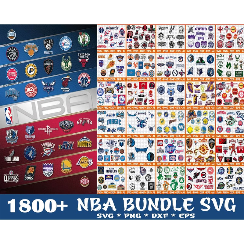 Nba Files 1800 Files Mega NBA Teams SVG Bundle, All NBA Teams SVG | Inspire Uplift