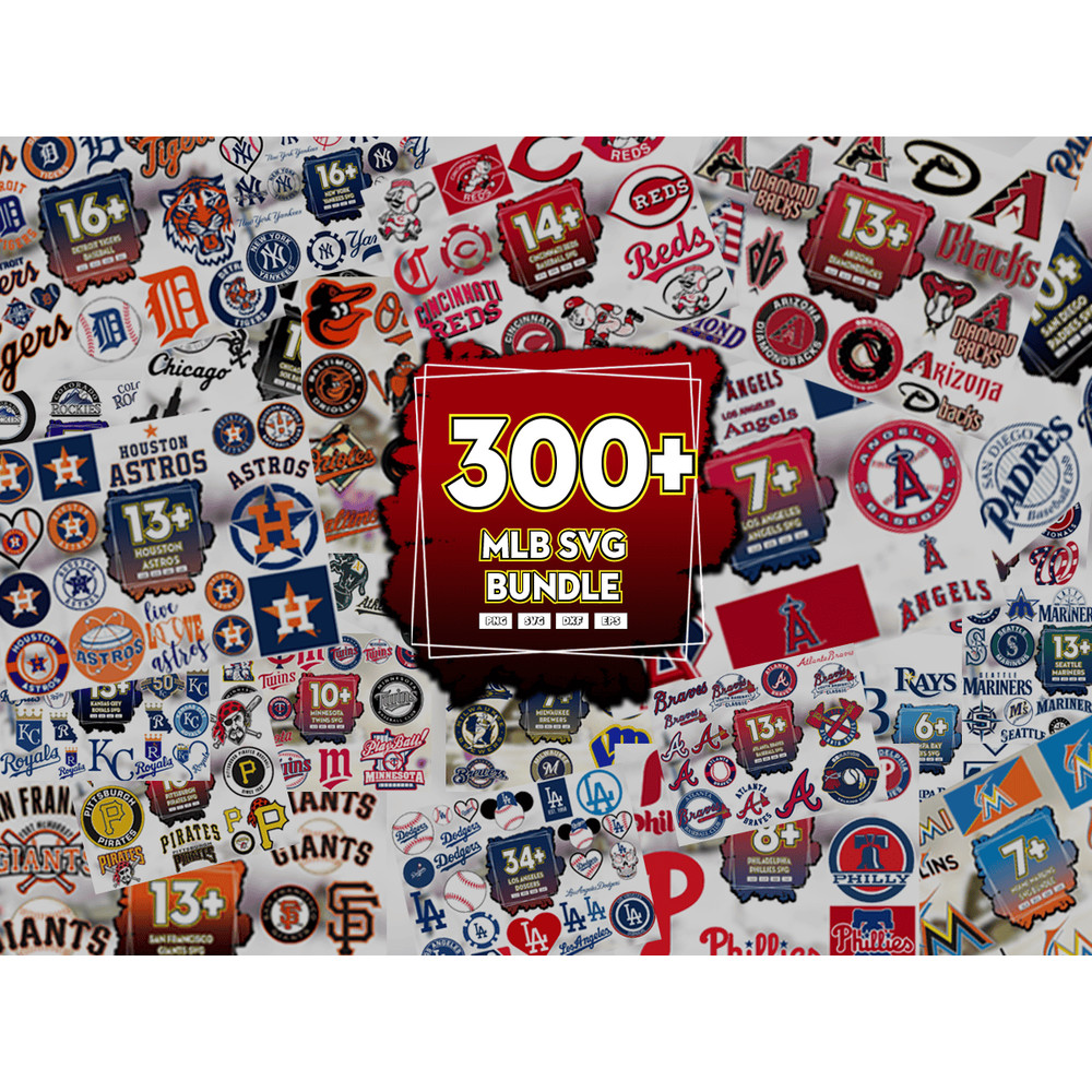 300 Files Mlb Svg Bundle, Sport Lovers Svg, Baseball Fans Svg, Mlb Team svg.png