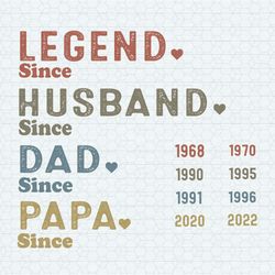 custom dad svg dad with years svg papa with year svg gift for husband svg fathers day svg