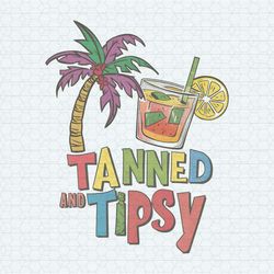 retro tanned and tipsy summer vibes png