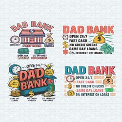 dad bank funny fathers day svg png bundle