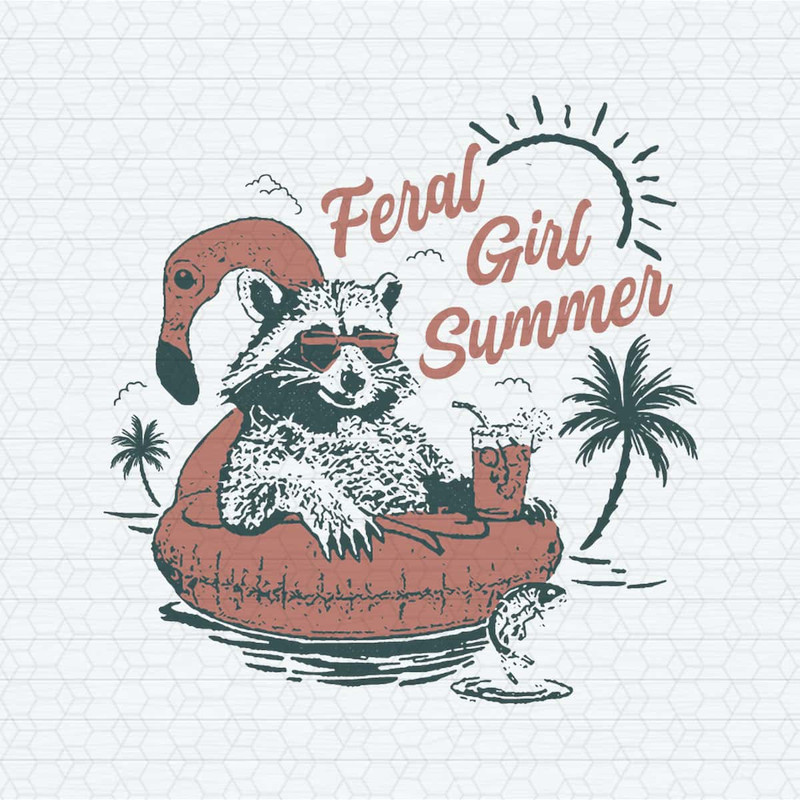 Vintage Feral Girl Summer Opossum SVG.jpg