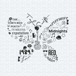 taylor swift album small butterfly guitar svg