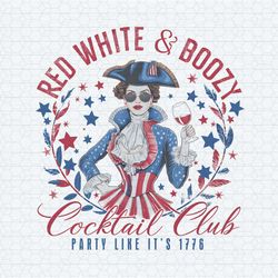 vintage red white and boozy american girl png